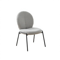 Chaise de salle à manger en tissu Teddy moderne de luxe, design incurvé écologique, stable et durable pour le mobilier de maison, le bureau et la salle à manger