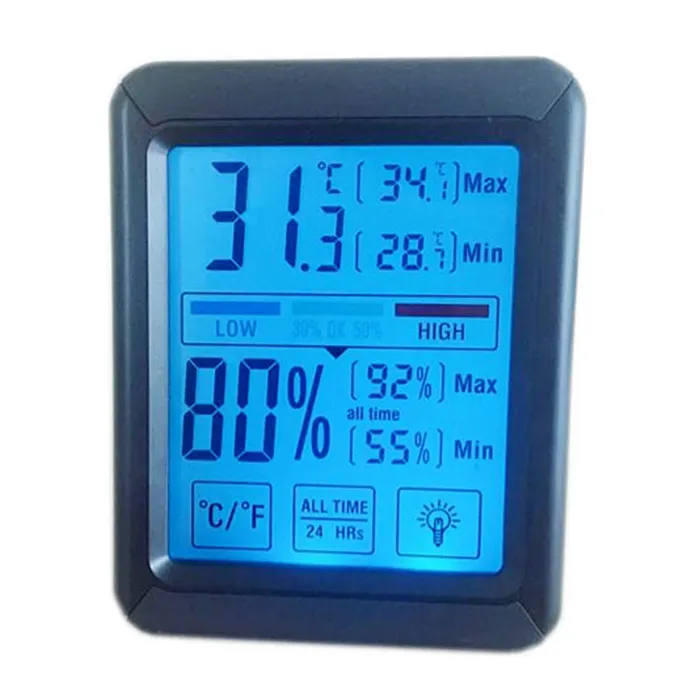 J & R 백라이트 화면 정확한 가정용 습도계 온도계 습도 온도계 모니터 표시기