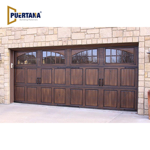 Puerta de Garaje de Madera Real de Estilo Moderno para Casa de Campo, Puerta de Garaje Rústica de Estilo <span class=keywords><strong>Tudor</strong></span>, Puerta de Garaje Residencial de Madera con Diseño de Carruaje - Product Image 6