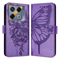 Étui portefeuille en cuir à motif floral papillon pour Infinix GT 20 Pro NOTE 40 5G 30 VIP 30I Hot 50I 40I Smart 8 Plus Zero Play avec support intégré