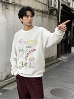 T-shirt ample à manches longues en maille gaufrée pour homme, style streetwear, impression DTG de haute qualité, logo personnalisé, hip-hop