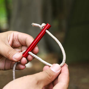 Tige de tente en alliage d'aluminium 8x1cm Rouge Doré, attache réglable pour équipement de camping extérieur, boucle de fixation pour piquet de sol Trigone - Product Image 4