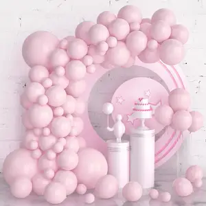 Macaron Pink Balloons Garland Arch Kit Pastel Latex Balloons for Birthday Baby Shower Wedding Bridal Party Decorations