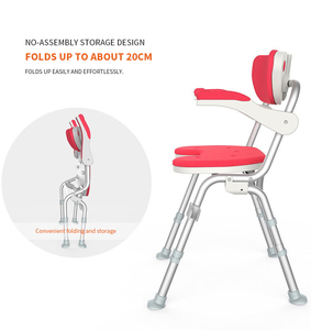 Chaise de douche pliante en aluminium pour personnes âgées hospitalisées siège pour usage domestique chaise antidérapante à hauteur réglable - Product Image 6