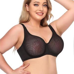 Logo personalizzato Sexy <span class=keywords><strong>donna</strong></span> Plus Size reggiseno Push up a copertura completa reggiseno senza fili trasparente <span class=keywords><strong>balconcino</strong></span> sfoderato intimo - Product Image 3