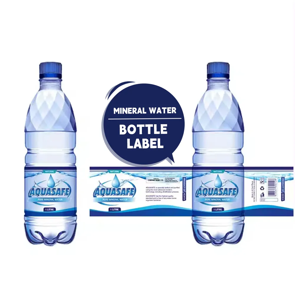 Personalized logo etikett transparent stickers adhesive china wholesale water bottle private label clear beverage labels