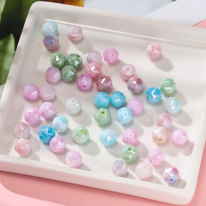 Perles en verre cristal 8 mm rondes irisées teintées à l'eau pour la fabrication de bracelets, kit de matériel pour accessoires de bijoux DIY - Product Image 4