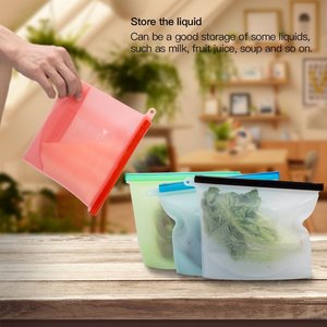Sacs de conservation du lait maternel en silicone écologiques et portables avec fermeture à glissière, réutilisables - Product Image 4