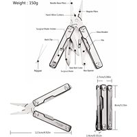 SQT SQT2051 11 en 1 Multiherramienta Plegable de Acero Inoxidable, Grado Industrial, Profesional, para Bricolaje, Camping, Reparaciones del Hogar, Alicates