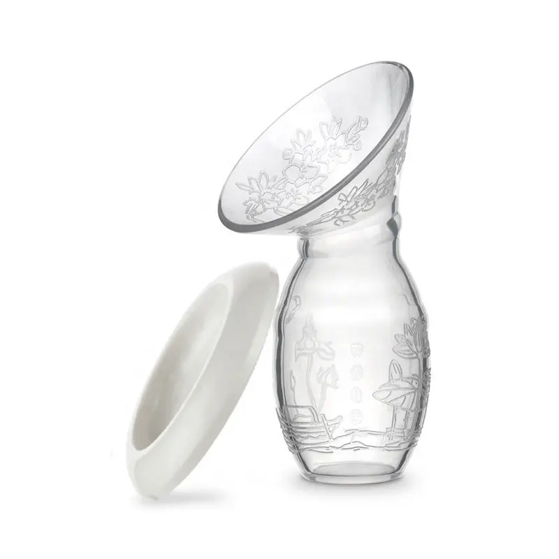 Без БФА, безопасный жидкий силиконовый коллектор для хранения молока 90 мл, силиконовый ручной молокоотсос с крышкой