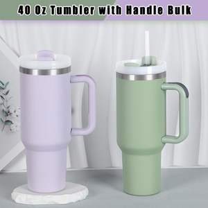 Venta al por mayor a granel 30oz vaso de doble pared 304 vasos de vacío de acero inoxidable de viaje con mango y pajita - Product Image 3