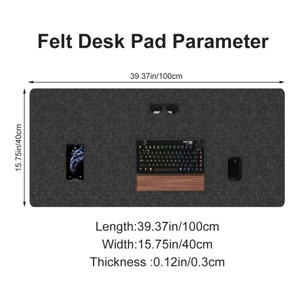 Grand tapis de bureau en feutre 40 ''x 16'' tapis de souris de bureau complet pour clavier ordinateur protecteur de tapis de bureau - Product Image 2
