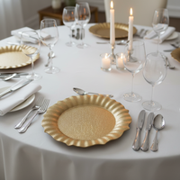 Assiette de Présentation en Plastique PP de 13 Pouces, Luxe, Durable et Réutilisable pour Mariages, Anniversaires, Dîners, Événements Intérieurs et Extérieurs, Fêtes à Domicile - Vente en Gros