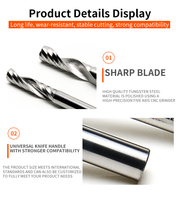 Fraise en spirale à une dent en carbure monobloc à coupe ascendante pour routeur CNC, pour le bois, l'acrylique, le PVC, le MDF, la découpe de plastique, OEM