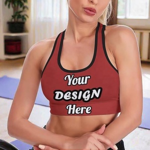 Kunden spezifische Frauen Workout Yoga Wireless Sport-BH Plus Size gewaschene Technik mit Fototext - Product Image 2