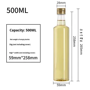 <span class=keywords><strong>Botella</strong></span> Redonda de PET de 500 ml de Alta Gama para Aceite, Aceite de Camelia, Salsa de Soya, Vinagre, a Prueba de Fugas, con Tapa Sellada Tipo Bailey - Product Image 6