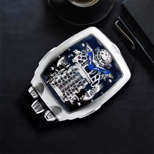 Montre mécanique automatique pour homme, livraison directe, boîtier de forme irrégulière, bracelet en silicone, résistante à l'eau 50m, style sport évidé - Product Image 6