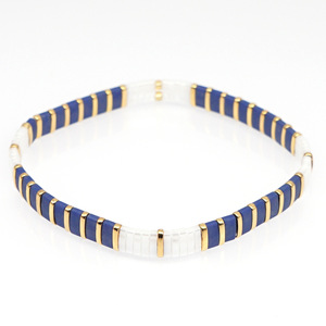<strong>Bestfriends</strong> Gift Stacking Colorblock Blue Square Bohemian Tila Enamel Rainbow Bead <strong>Bracelet</strong> - Product Image 3