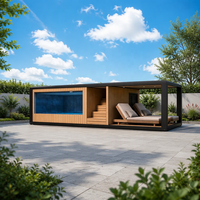 Piscine hors sol en bois grainé avec escalier, revêtement en FRP, piscine familiale modulaire pour jardin extérieur