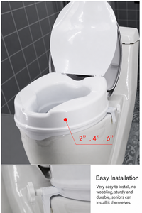Siège de <span class=keywords><strong>toilette</strong></span> surélevé en fibre de carbone réglable en hauteur, portable, avec poignées, pour personnes âgées et handicapées, sécurité dans la salle de bain, <span class=keywords><strong>logo</strong></span> personnalisable - Product Image 4