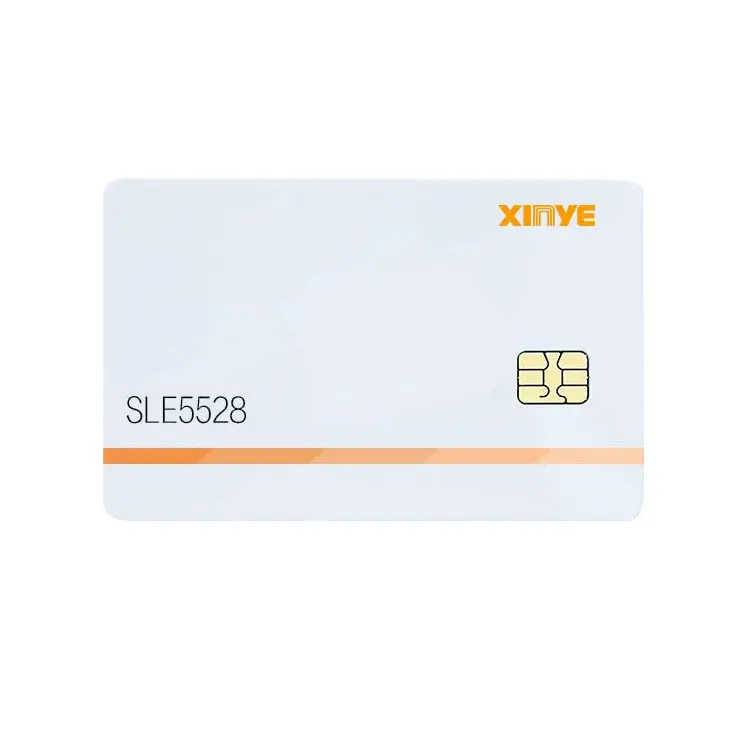 CR80 özelleştirilmiş yazdırılabilir temaslı akıllı kart SLE5542 çip RFID beyaz boş kart