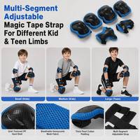 Casque de protection intégrale pour enfants, ensemble de protection anti-chute pour vélo d'équilibre, patinage à roulettes, genouillères, coudières et protections de hanches