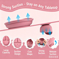 Ensemble d'Alimentation pour Bébé en Silicone Sans BPA, Vaisselle Écologique pour Enfants, Assiette à Ventouse et Bol d'Alimentation en Silicone pour Bébé, Vente en Gros