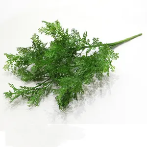 CC023 Bündel von künstlichen grünen Pflanzen Topf hirsch Horn Gras Blume Home Ornament, Persian Grass Farn Blatt Wand Fenster Dekor