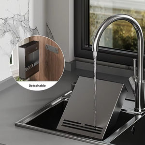 Soporte de pared al por mayor para palillos de acero al carbono, resistente al desgaste, con bandeja de drenaje, a prueba de óxido, para cocina - Product Image 3