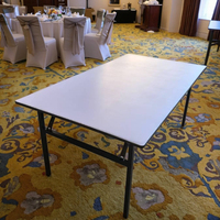 Vente en gros à prix réduit, location événementielle, salle de banquet, table rectangulaire pliante en contreplaqué de PVC