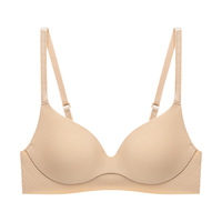 Soutien-gorge rembourré doux et uni pour femme, bleu naturel 80B EU, lavable en machine, bonnet profond, dissimule les graisses du dos, couvrance complète du dos, soutien-gorge push-up