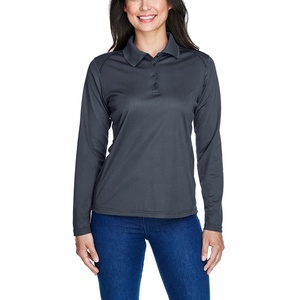 Vente en gros de chemises pour femmes à manches longues avec logo personnalisé, couleur unie blanche, tricot décontracté 100% coton, manches longues, séchage rapide - Product Image 3