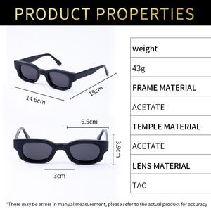 Lunettes de soleil polarisées ovales tendance UV400 2025 Lunettes de soleil épaisses en acétate pour femmes Lunettes de soleil rétro pour hommes Vintage - Product Image 4