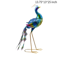 Échantillon gratuit de haute qualité nouveauté statut artificiel fête herbe artificielle cristal paon Figurine armoire jardin paon