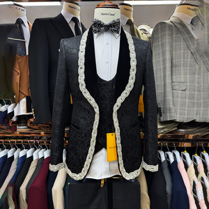 <span class=keywords><strong>Costume</strong></span> d'Affaires pour Hommes 3 Pièces Slim Fit Veste Gilet Pantalon <span class=keywords><strong>Tenue</strong></span> de Bureau Professionnelle Tissu Extensible Italien Idéal Entretien d'Embauche - Product Image 1