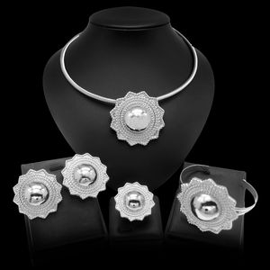 Ensemble <span class=keywords><strong>de</strong></span> <span class=keywords><strong>bijoux</strong></span>, collier, boucles d'oreilles et bague, en or 18k, cristaux autrichien, nouvelle <span class=keywords><strong>marque</strong></span> à la mode pour femmes - Product Image 3