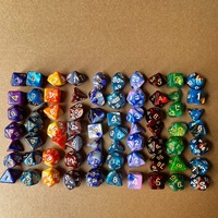 Ensemble de dés polyédriques sculptés personnalisables en 1 pièce, jeux numériques Dnd, acrylique, multi-faces, donjons, écologiques, boîte à 10 grilles personnalisée