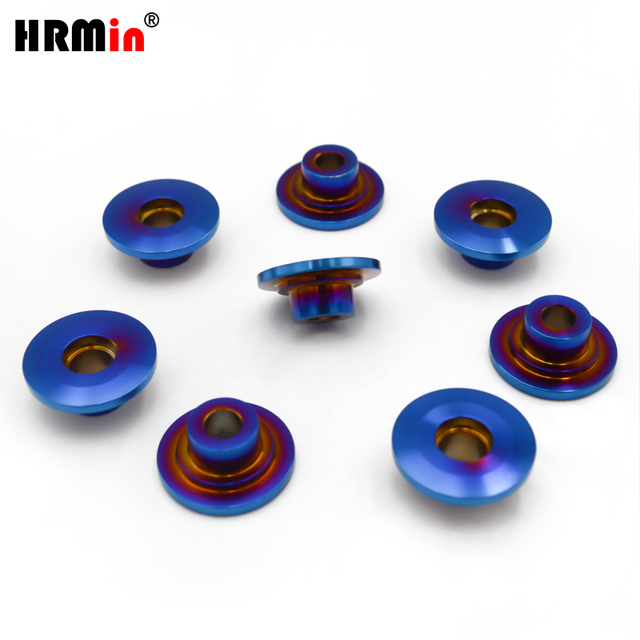 HRMin High Performance Blue Gr.5 Titanium Ti-6Al-4V Intake & Exhaust Valve Spring Retainer for Automobile & Motorcycle Engine
