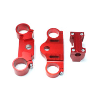Triple Clamp Handlebar CNC 7076 Aluminium Bar Riser 22mm/28mm 45/48 240L untuk Garpu Depan Sepeda Motor Trail/Pit Bike