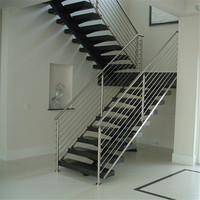 Escalier à poutres en acier au carbone sur mesure pour maison et villa modernes