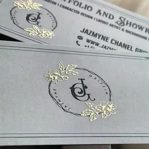 Cartões de visita personalizados de alta qualidade com logotipo de impressão em folha de ouro de luxo com logotipo