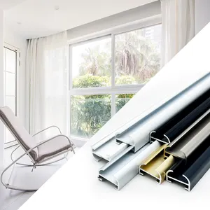 Top Quality Polishing Curtain Rods Rails Double Curtain Rail Track Extrusion Aluminium Alloy