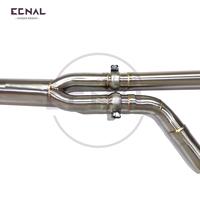 Ecnal pour 2014-2020 Bmw F80 F82 F83 M3 M4 S55 3.0T Intégré SS304 89mm Tube Unique D'échappement Midpipe D'échappement X-pipe