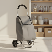 Chariot de courses pliable de grande taille pour supermarché, robuste et stable, en tissu polyester 600D enduit de PVC