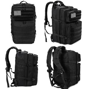 Sac à dos tactique unisexe 900D Oxford 45L, sac d'assaut 3 jours, grand sac à dos avec système Molle, fermeture éclair résistante à l'eau - Product Image 2