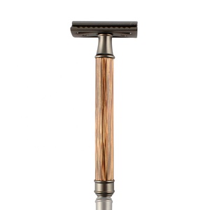 Negro Natural de bambú de <span class=keywords><strong>cero</strong></span> residuos reutilizables doble de seguridad borde afeitar cuchillas de afeitar para los hombres - Product Image 1