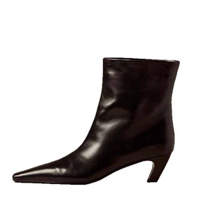 <span class=keywords><strong>Bottines</strong></span> en cuir noir pour femmes, bout carré, talon kitten, <span class=keywords><strong>bottines</strong></span> tendance pour tous les jours et le bureau, vente en gros - Product Image 5