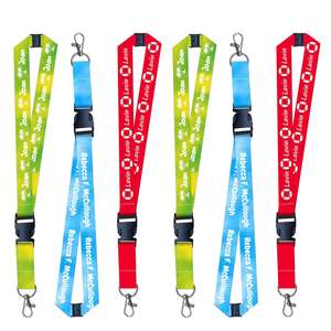 Lanière de cou en polyester personnalisée avec logo, impression UV sérigraphiée en couleur, sangle avec boucle de sécurité - Product Image 3