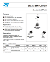 TRIACs-Dispositivos de gatillo de BTA40-700B, RD-91 de 3 pines, 700V, 315A, circuitos integrados, chip ic, BTA40-700B