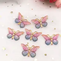 DAWEI new decal crafts color butterfly snap button resin snap button can customizable